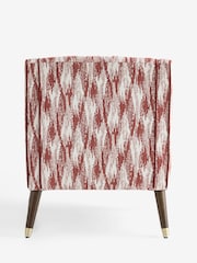 Nina Campbell Rowan Ikat Wine Red Rosebury Accent Chair - Image 4 of 4