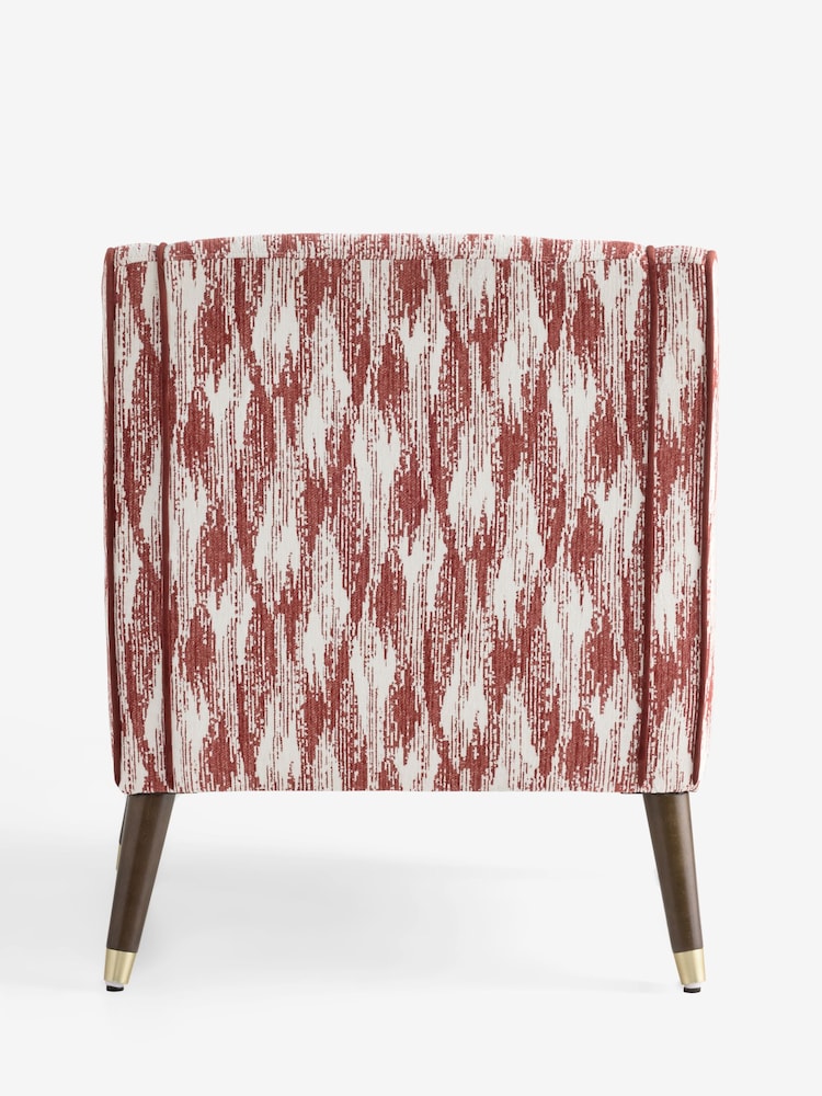 Nina Campbell Rowan Ikat Wine Red Rosebury Accent Chair - Image 4 of 4