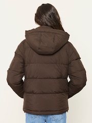 FatFace Carly Chocolate Brown Short Puffer Jacket - Image 2 of 6