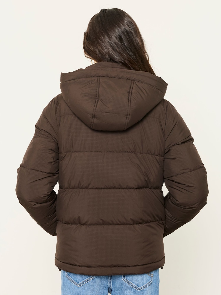 FatFace Carly Chocolate Brown Short Puffer Jacket - Image 2 of 6 FatFace Carly Chocolate Brown Short Puffer Jacket - Image 2 of 6