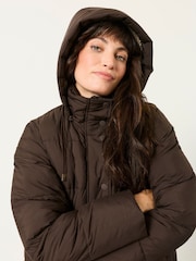 FatFace Carly Chocolate Brown Short Puffer Jacket - Image 3 of 6
