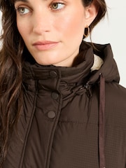 FatFace Carly Chocolate Brown Short Puffer Jacket - Image 5 of 6