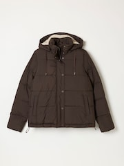 FatFace Carly Chocolate Brown Short Puffer Jacket - Image 6 of 6