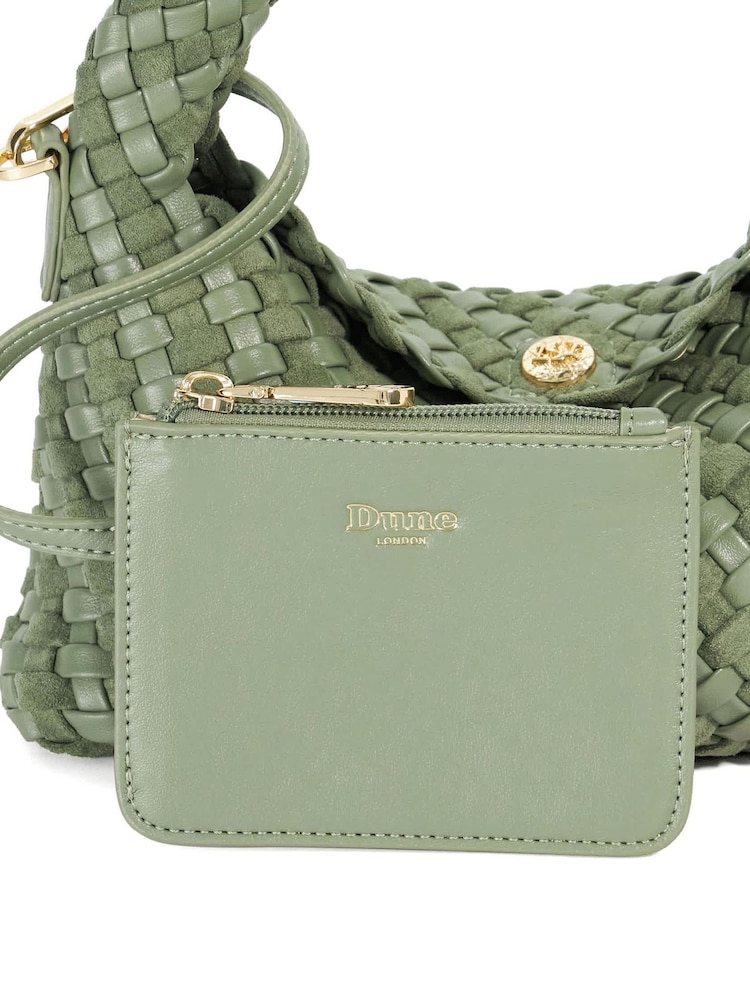 Dune London Light Green Dinky deliberate Mini Woven Slouch Bag - Image 8 of 8