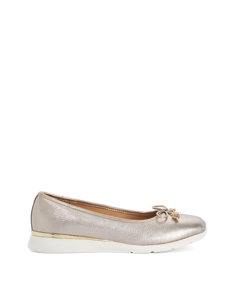 Dune London Metallic Highline Ballet Pumps - Image 1 of 5