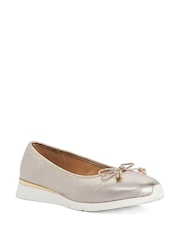 Dune London Metallic Highline Ballet Pumps - Image 2 of 5