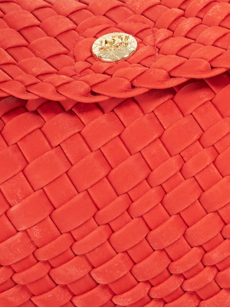 Qırmızı - Dune London Encourage Woven Clutch Çantası - 5şəkildən 5 şəkil