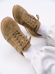 self. Neutral Slim Suede Mix Trainers - Image 1 of 7