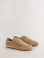 self. Neutral Slim Suede Mix Trainers - Image 4 of 7