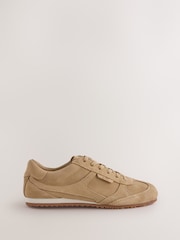 self. Neutral Slim Suede Mix Trainers - Image 5 of 7