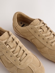 self. Neutral Slim Suede Mix Trainers - Image 6 of 7