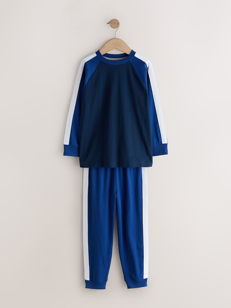 Blue Stripes Long Sleeve Jogger Pyjamas Set 3 Pack (3-16yrs) - Image 2 of 7 Blue Stripes Long Sleeve Jogger Pyjamas Set 3 Pack (3-16yrs) - Image 2 of 7