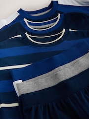 Blue Stripes Long Sleeve Jogger Pyjamas Set 3 Pack (3-16yrs) - Image 7 of 7