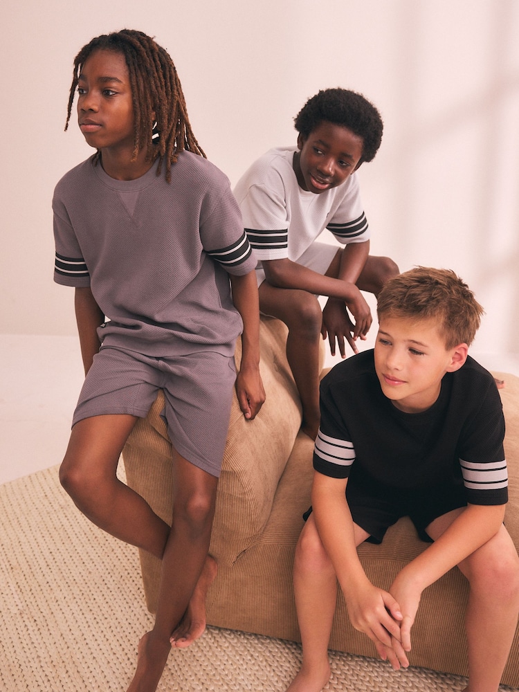 Black/Grey Offline Short Pyjamas 3 Pack (3-16yrs) - Image 1 of 3 Black/Grey Offline Short Pyjamas 3 Pack (3-16yrs) - Image 1 of 3