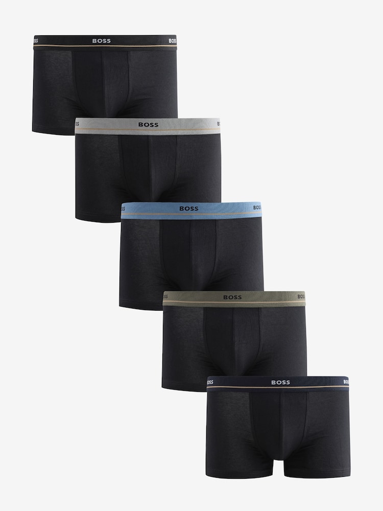 Negro - BOSS Essential Logo Boxer Trunks 5 Pack - Imagen 1 de 6