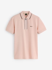 BOSS Orange Philix Tipped Zip Neck Polo Shirt - Image 1 of 1