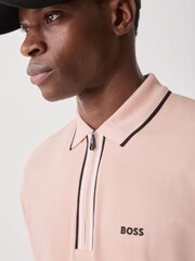 BOSS Orange Philix Quarter Zip Polo Shirt - Image 4 of 5