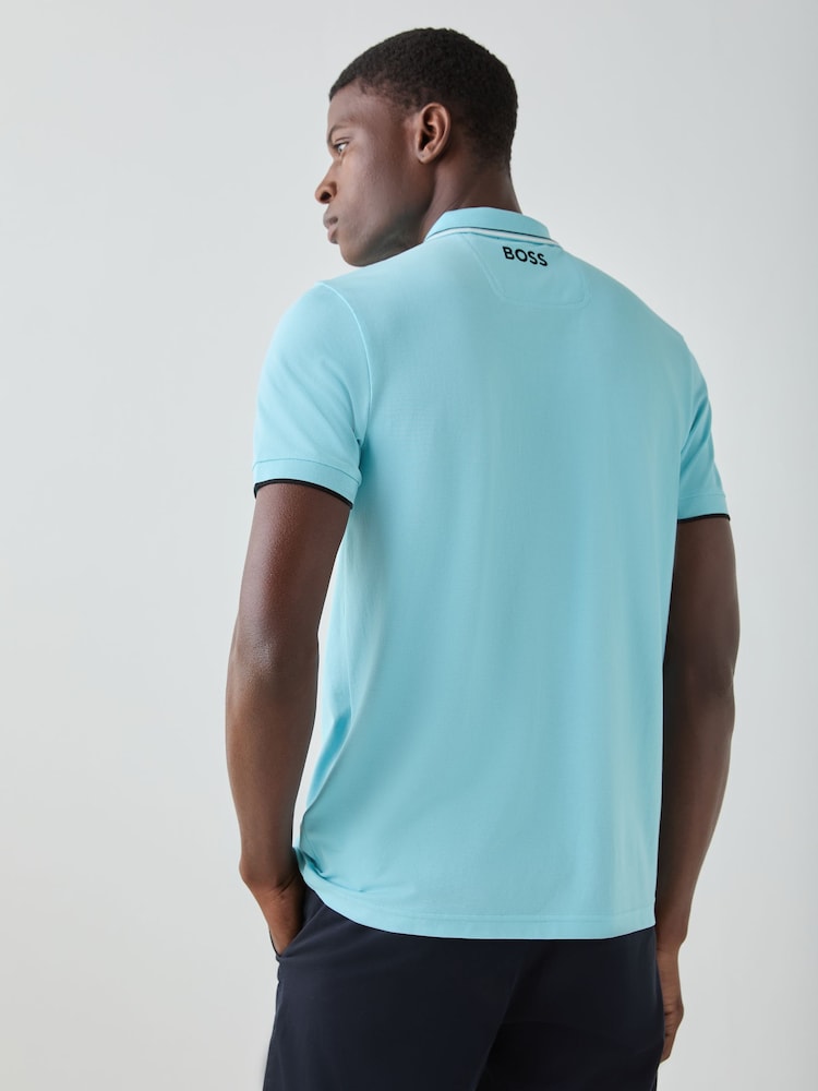 BOSS Blue Paddy Pro Tipped Collar Polo Shirt - Image 4 of 4 BOSS Blue Paddy Pro Tipped Collar Polo Shirt - Image 4 of 4