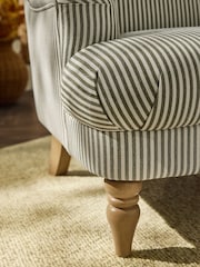 Laura Ashley Ullswater Stripe Green Clipsham Accent Chair - Image 2 of 7