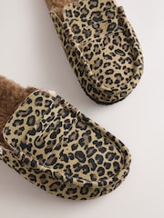 Animal/Brown Suede Footbed Slippers - Image 4 of 5