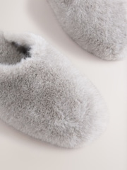 Grey Fur Mule Slippers - Image 4 of 5