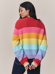 Little Bird by Jools Oliver Rainbow Stripe Knitted Cardigan - Image 10 of 16