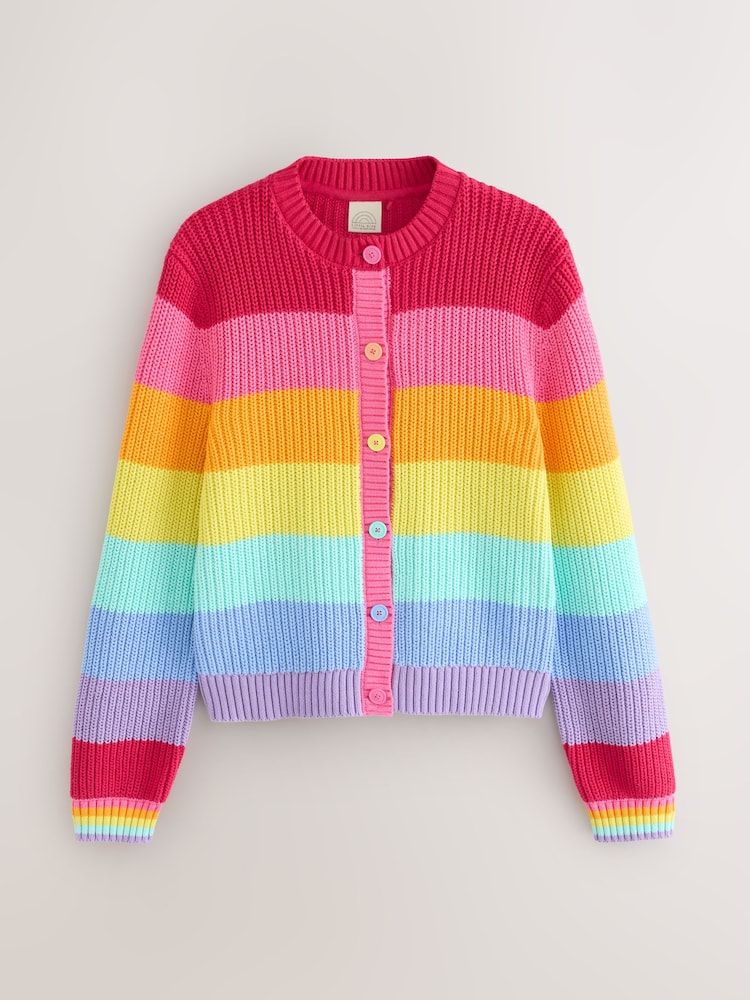 Little Bird by Jools Oliver Rainbow Stripe Knitted Cardigan - Image 11 of 11