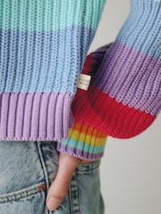 Little Bird by Jools Oliver Rainbow Stripe Knitted Cardigan - Image 12 of 16
