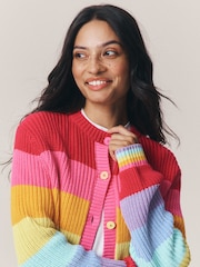 Little Bird by Jools Oliver Rainbow Stripe Knitted Cardigan - Image 8 of 16