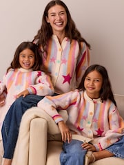 Little Bird Rainbow Stars Family Christmas Cardigan - Image 3 of 10