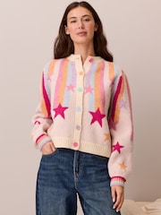 Little Bird Rainbow Stars Family Christmas Cardigan - Image 4 of 10