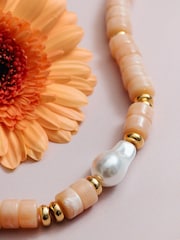 Orelia London Gold Tone Statement Pearl & Bead Bracelet - Image 3 of 3