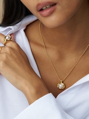 Orelia London Gold Tone  Statement Molten Pearl Necklace - Image 1 of 5