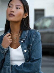 Orelia London Gold Tone  Statement Molten Pearl Necklace - Image 2 of 5