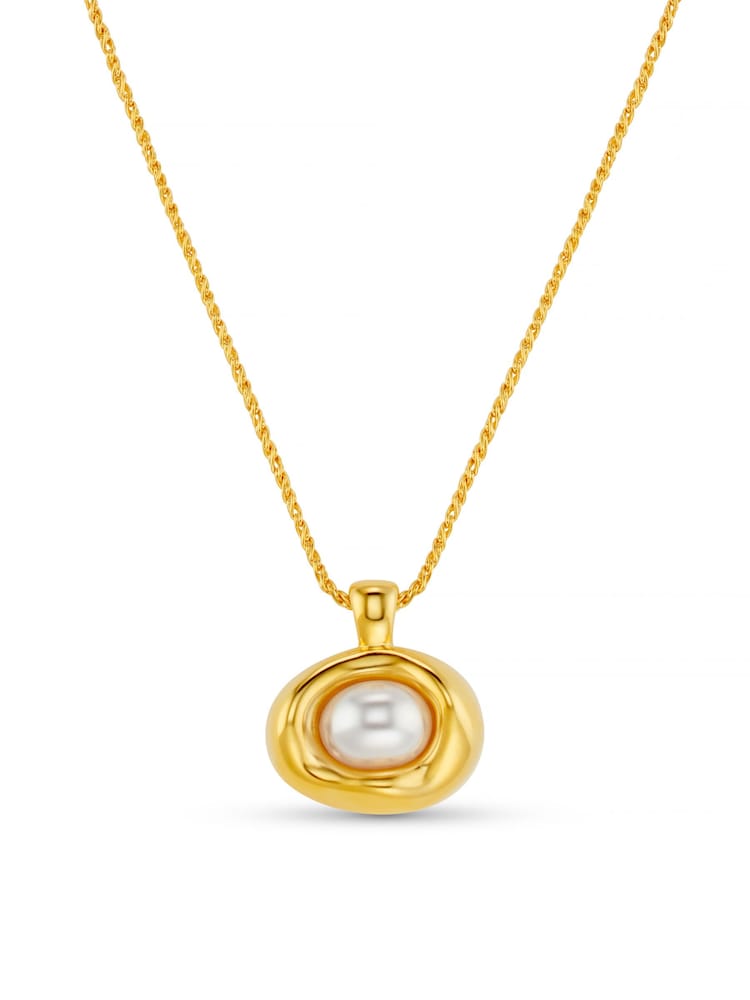 Orelia London Gold Tone Statement Molten Pearl Necklace - Image 5 of 5 Orelia London Gold Tone Statement Molten Pearl Necklace - Image 5 of 5