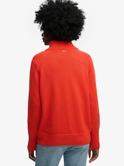 Superdry Orange Classic Cotton Knit Half Zip Jumper - Image 4 of 6