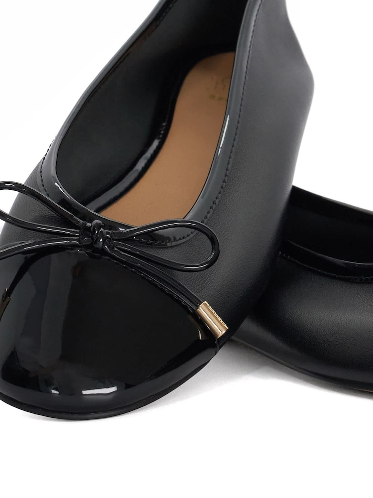 Dune London Black Leather Haliah Ballet Pumps - Image 6 of 6