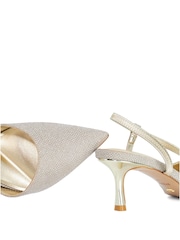 Dune London Metallic Standard Fit Leather Charming Court Shoes - Image 6 of 6