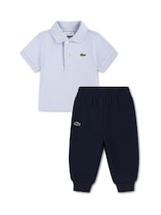 Lacoste Blue Polo Top & Joggers Set - Image 1 of 4