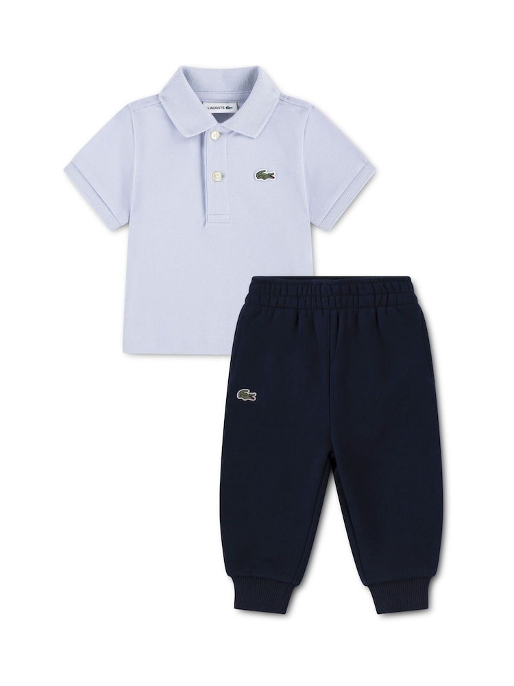 Lacoste Blue Polo Top & Joggers Set - Image 1 of 4