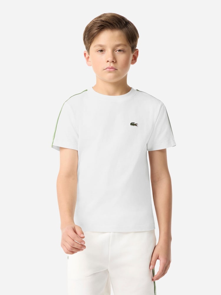 Lacoste White Taping T-Shirt - Image 1 of 7