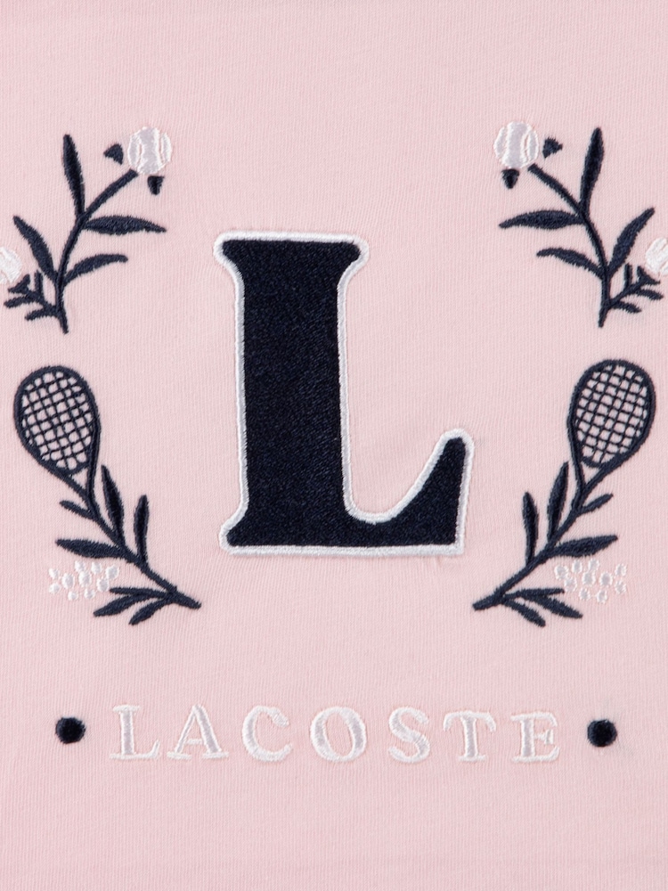 Lacoste Pink Crest Relaxed T-Shirt - Image 3 of 3