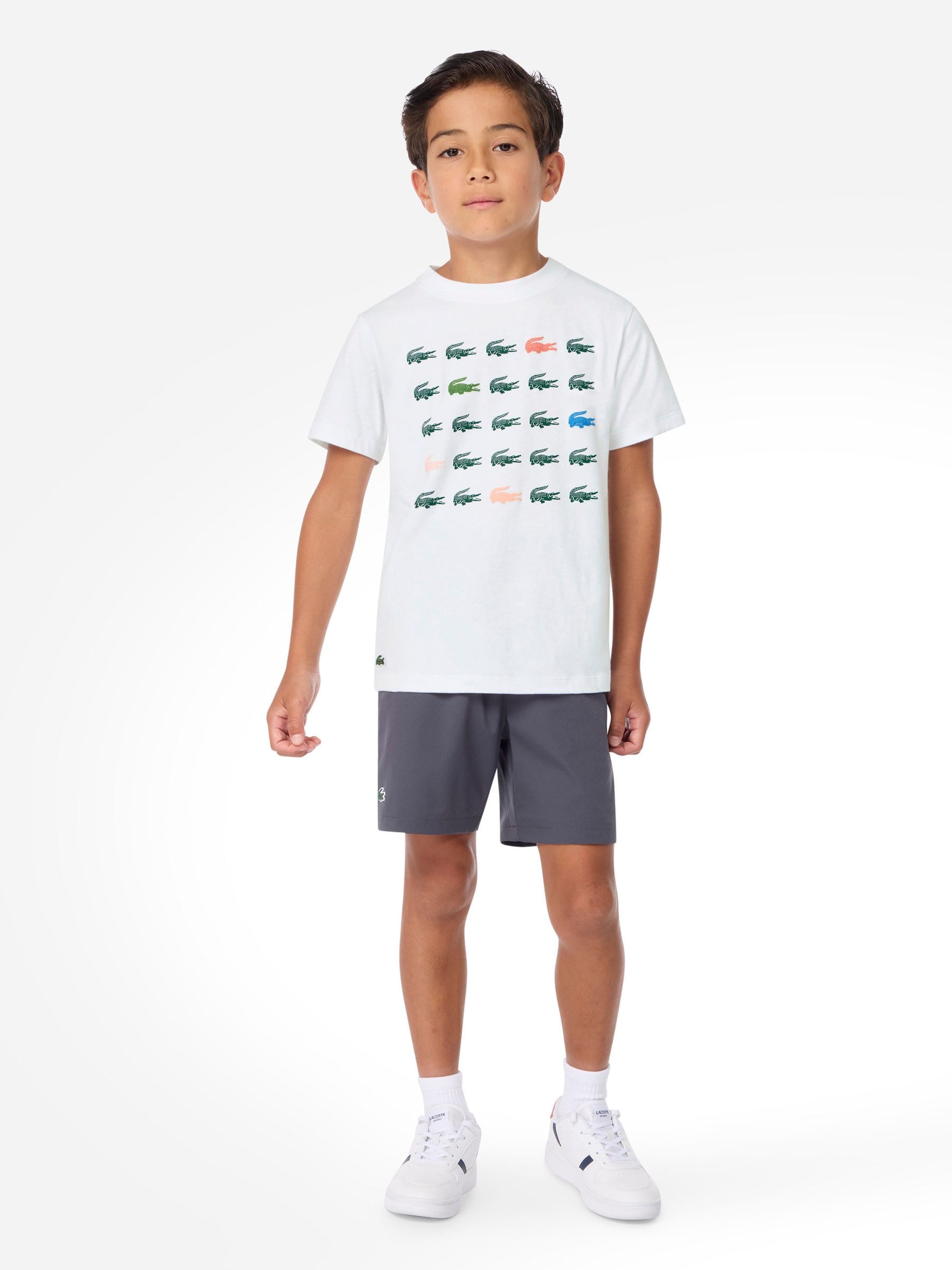 Buy Lacoste White Croc Grid T-Shirt from Next USA