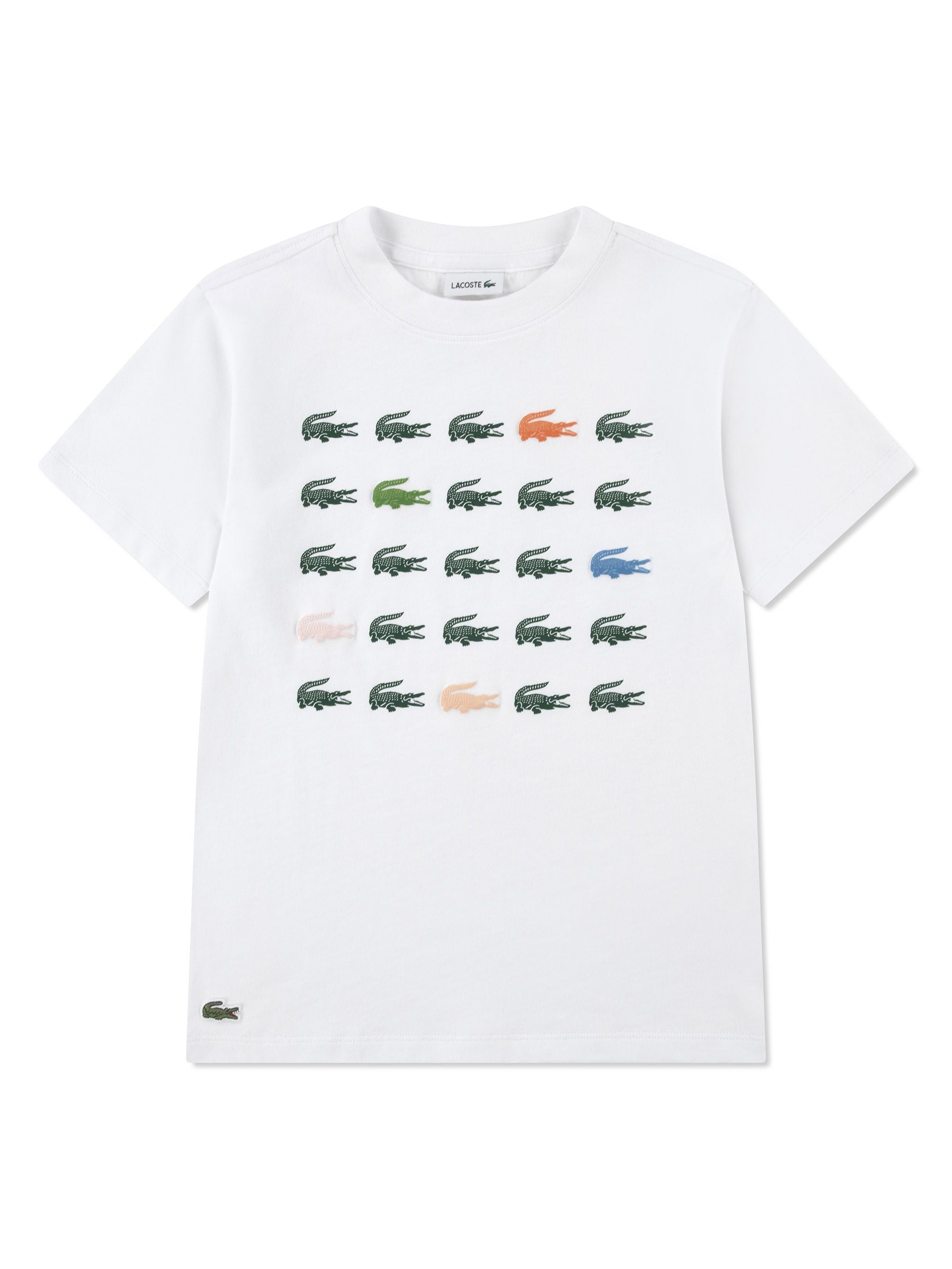 Lacoste グラフィックTシャツ ホワイト Buy Lacoste White Croc Grid T-Shirt from Next USA