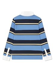 Lacoste Blue Tennis Rugby Stripe Polo Shirt - Image 5 of 7