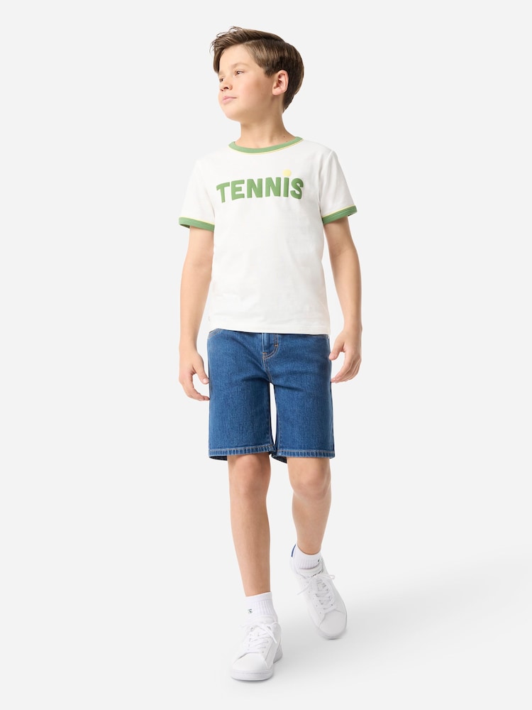 Lacoste Blue Stretch Denim Shorts - Image 2 of 7