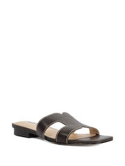 Dune London Brown Standard Fit Loupe Smart Slider Sandals - Image 1 of 5