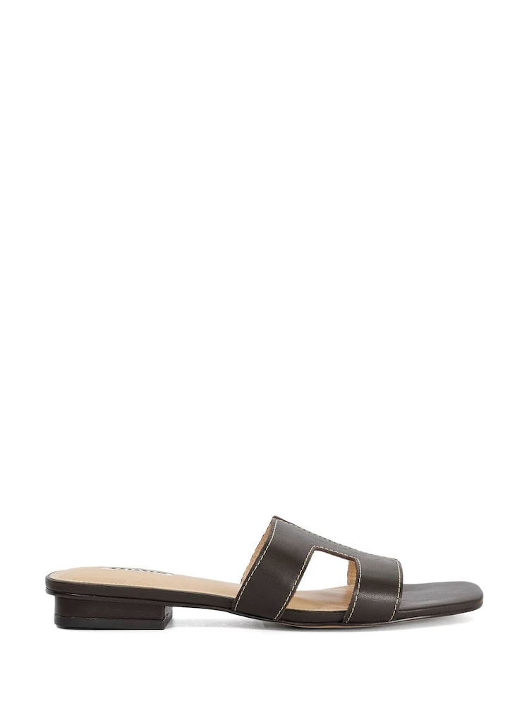 Dune London Brown Standard Fit Loupe Smart Slider Sandals - Image 2 of 5