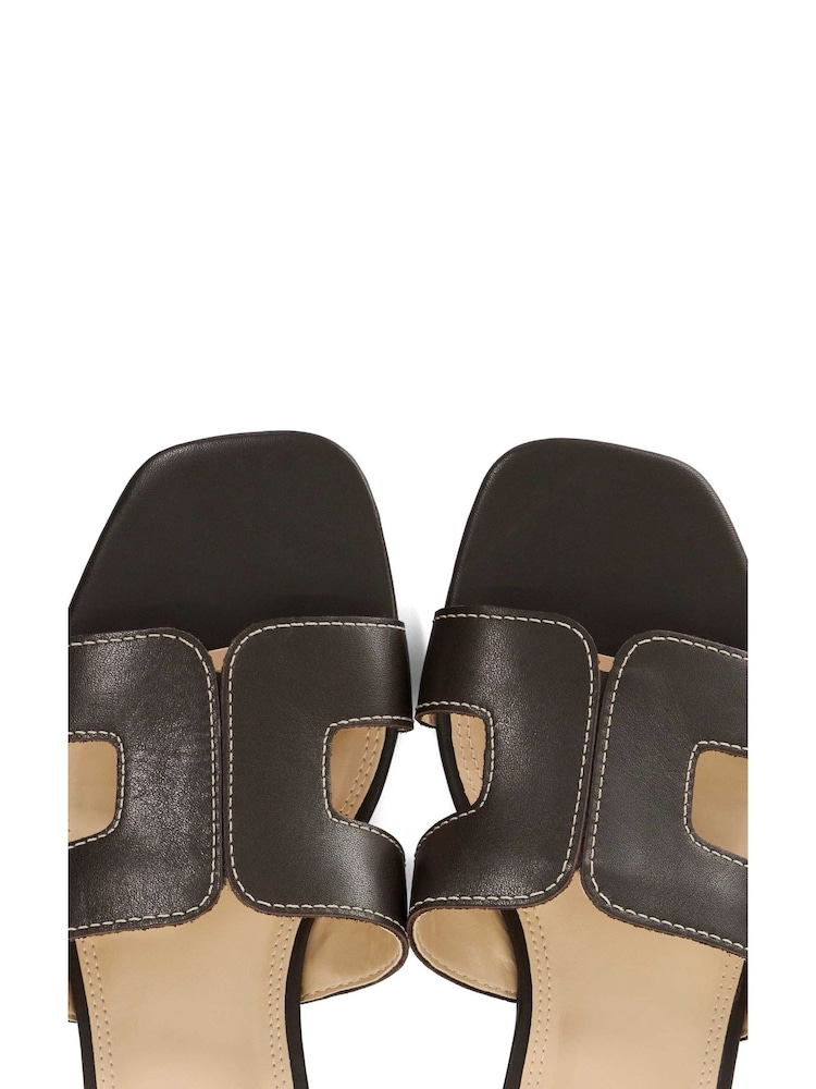 Dune London Brown Standard Fit Loupe Smart Slider Sandals - Image 5 of 5