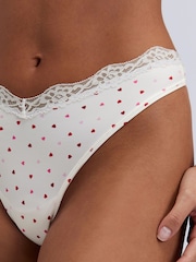 Boux Avenue Ivory Mix/Red/Pink Kaye High Leg Thongs 3 Pack - Image 2 of 6